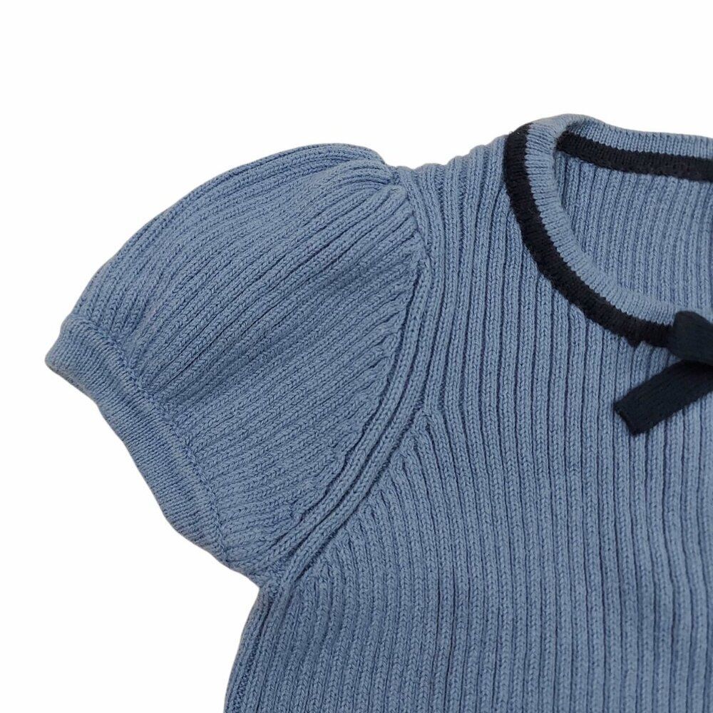 Janie and Jack The Portrait Perfect Dress Girls 4 Blue Years Knit Ribbed Cotton - Picture 3 of 11